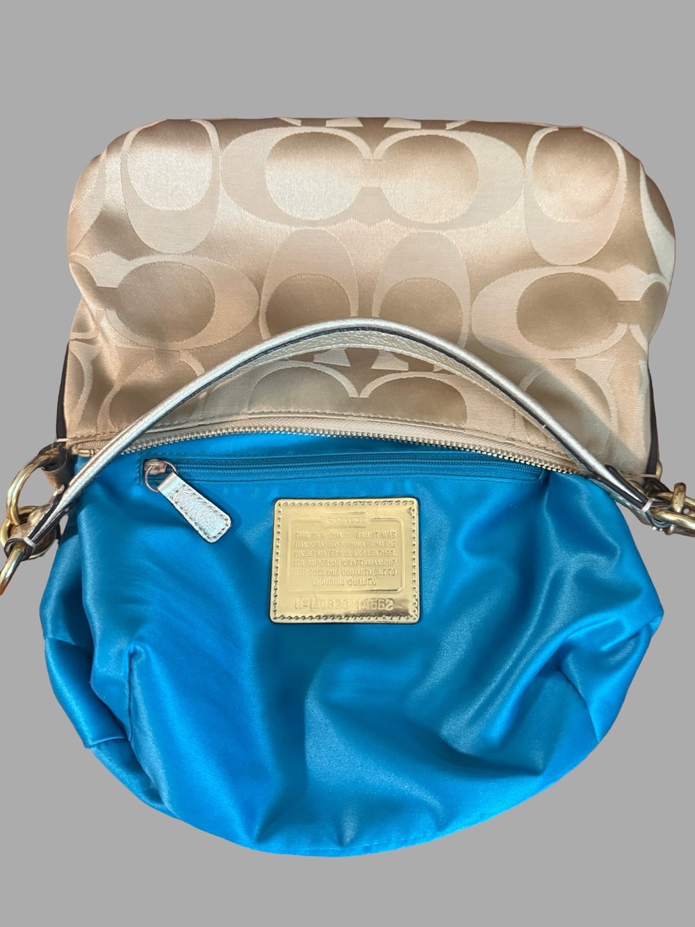 Title: Vintage Y2K Coach Poppy Signature Sateen Crossbody – Style 14562 - Picture 6 of 8
